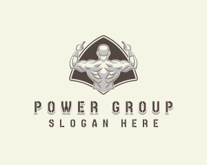 Man - Strong Muscle Man logo design