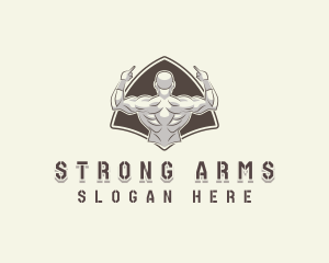 Strong Muscle Man logo design