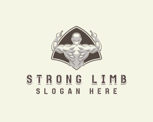 Strong Muscle Man logo design