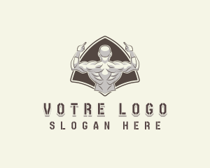 Military Training - Strong Muscle Man logo design