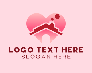 Giving - Pink Heart House logo design