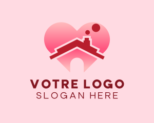 Pink Heart House Logo