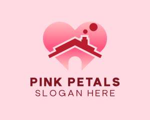 Pink Heart House logo design