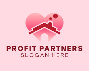 Pink Heart House logo design