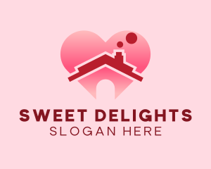 Pink Heart House logo design