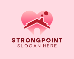 Orphanage - Pink Heart House logo design