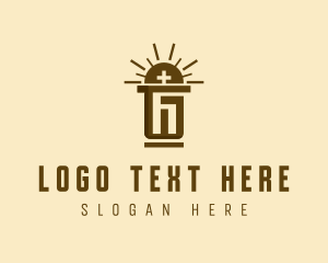 Sun - Holy Cross Pedestal logo design