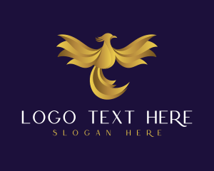 Mythological Creature - Luxury Golden Phoenix logo design