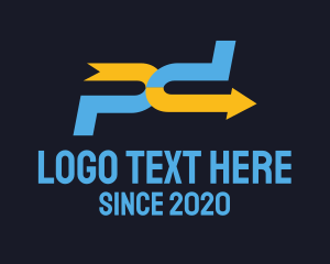 Letter Pd - P D Arrow logo design