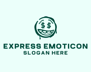 Emoticon - Graffiti Dollar Face logo design