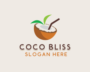 Coconut Healthy Juice logo design