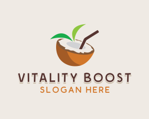 Healthy - Coconut Healthy Juice logo design