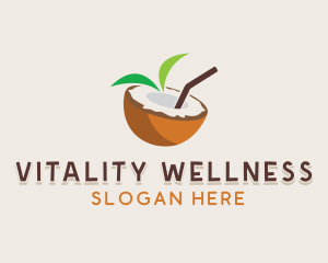 Coconut Healthy Juice logo design