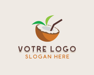 Leaves - Coconut Healthy Juice logo design