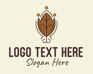 Herbal - Brown Autumn Leaf logo design