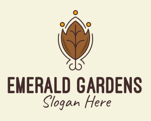 Brown Autumn Leaf logo design