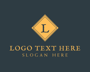 Vlogger - Gold Minimalist Diamond logo design
