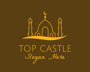 Golden Mosque Outline logo design