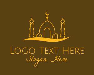 Temple - Golden Mosque Outline logo design