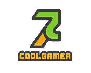 Number 7 - Futuristic Number 7 Gaming logo design