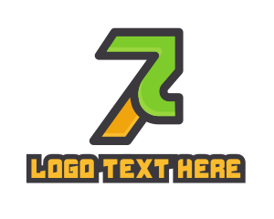 Application - Futuristic Number 7 Gaming logo design