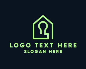 Electricity - Simple Lightbulb House logo design