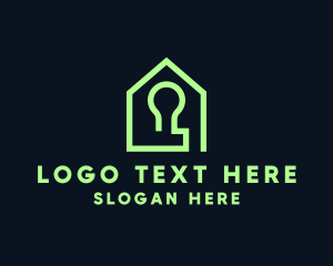 House - Simple Lightbulb House logo design