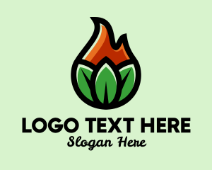 Ablaze - Nature Leaf Flame logo design