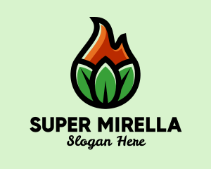 Herbal - Nature Leaf Flame logo design