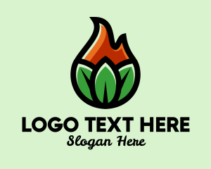 Wildfire - Nature Leaf Flame logo design