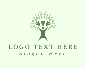 Brown Leaf - People Family Tree logo design