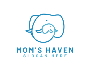 Mother Elephant Love logo design