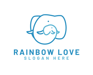 Mother Elephant Love logo design