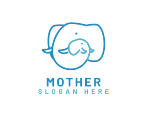 Mother Elephant Love logo design