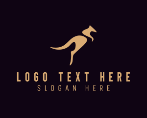 Fauna - Jumping Kangaroo Animal logo design