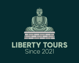 Green Buddha Statue logo design