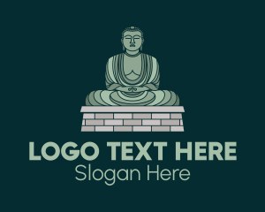 Green Buddha Statue Logo