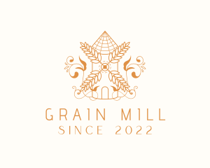 Mill - Wheat Grain Mill logo design