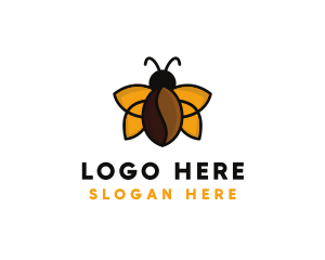 Latte - Bug Coffee Bean logo design