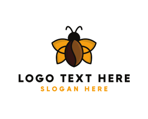 Bee - Bug Coffee Bean logo design
