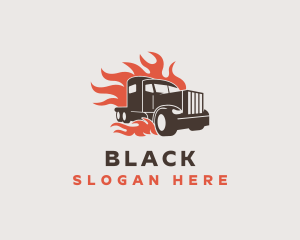 Trailer - Flame Truck Courier logo design