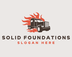Transportation - Flame Truck Courier logo design