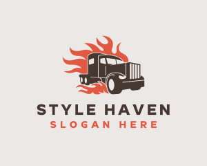 Shipping - Flame Truck Courier logo design