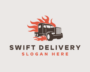 Flame Truck Courier logo design