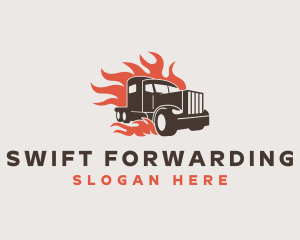 Flame Truck Courier logo design