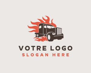 Vehicle - Flame Truck Courier logo design