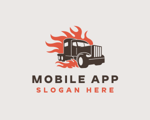 Haulage - Flame Truck Courier logo design