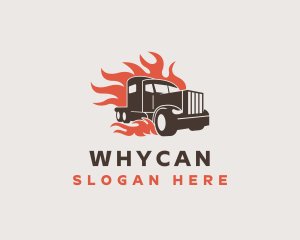 Freight - Flame Truck Courier logo design