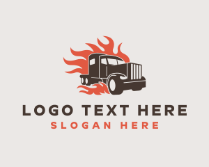 Transportation - Flame Truck Courier logo design