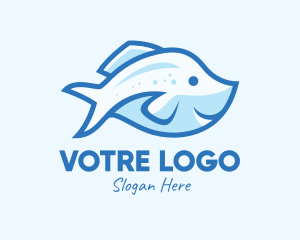 Blue Trout Fish Logo